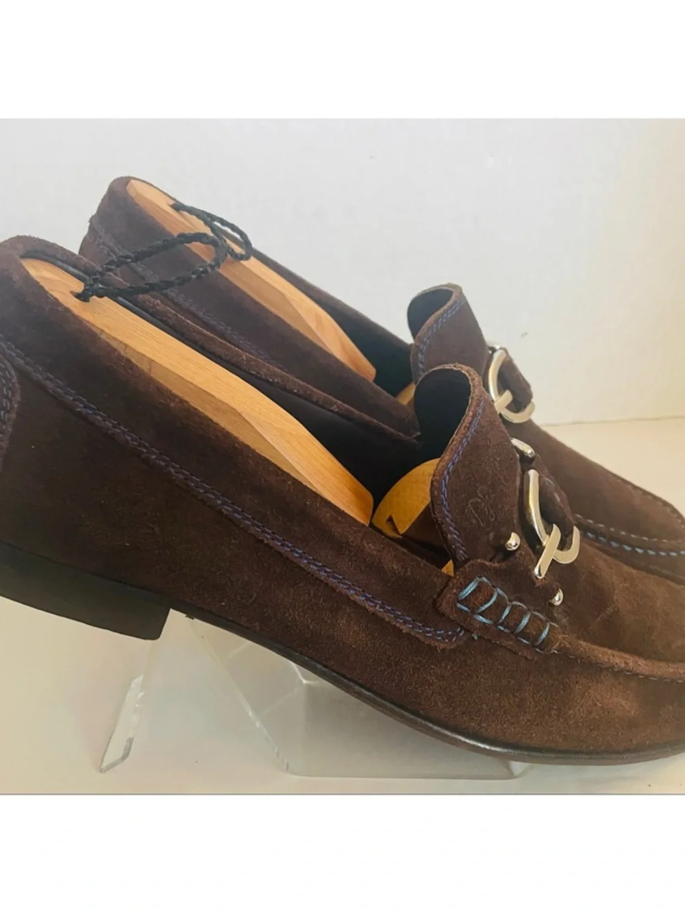 Donald J. Pliner Men's Dark Brown Suede Bit Loafers Size 10M - Picture 5 of 13